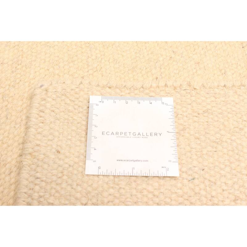 ECARPETGALLERY Flat-Weave Marrakech Cream Wool Kilim - 3'3 x 5'2