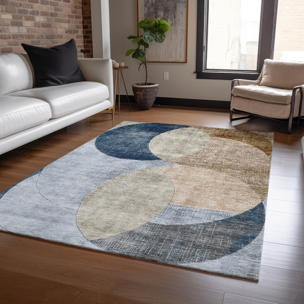 Machine Washable Indoor/ Outdoor Contemporary Deco Chantille Rug