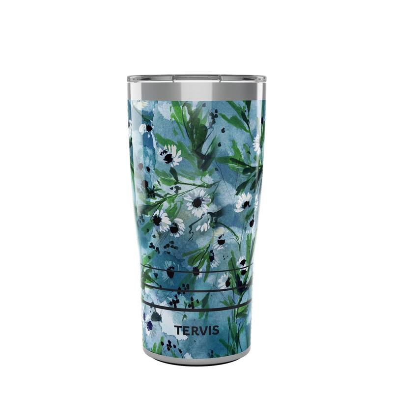 Tervis Traveler Kelly Ventura Teal Botanical Triple Walled Insulated Travel Tumbler, Stainless Steel - 20oz