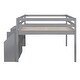 preview thumbnail 12 of 13, Gray Full Wooden Loft Bed with Movable Desk, Drawers, and Guardrail