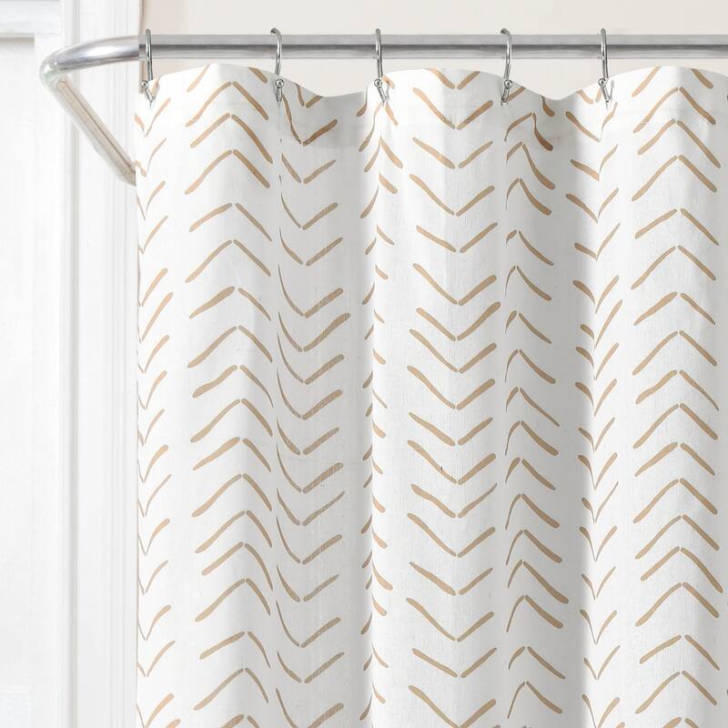Lush Decor Hygge Modern Arrow Linen Look Shower Curtain Single