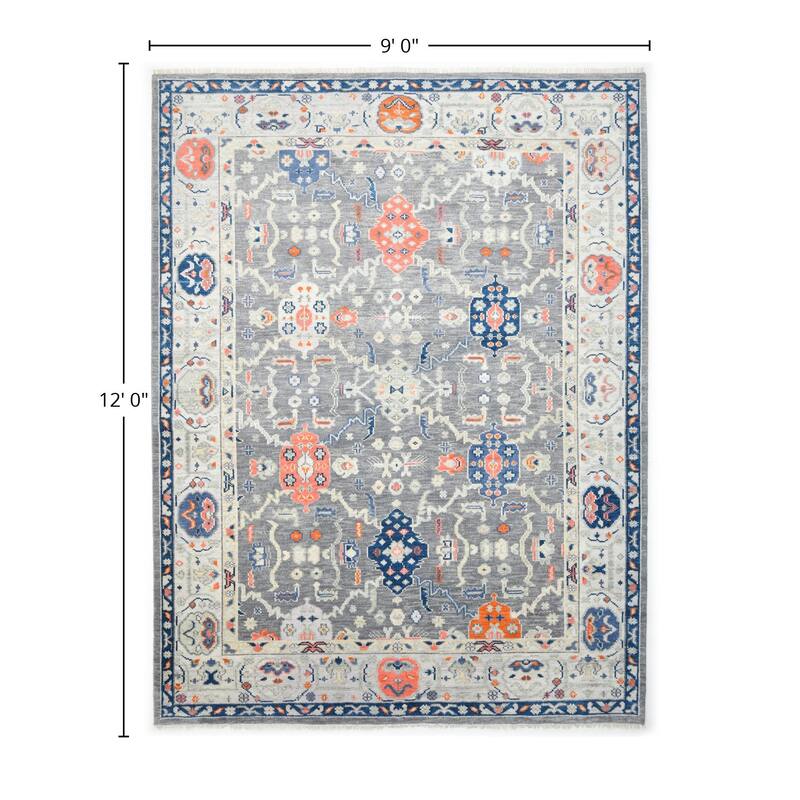 Contemporary Floral Light Gray Area Rug