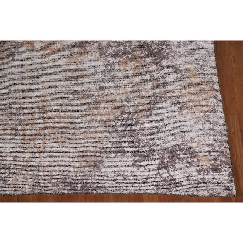 Beige Modern Area Rug Handmade Wool Carpet - 8'0"x 11'4"