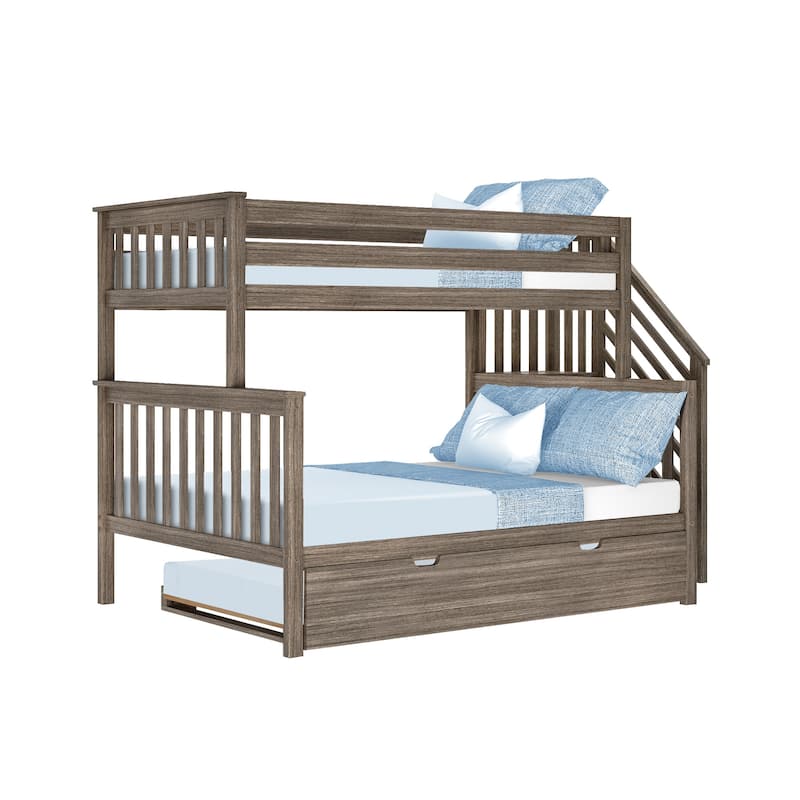 Max and Lily Twin over Full Staircase Bunk Bed with Trundle
