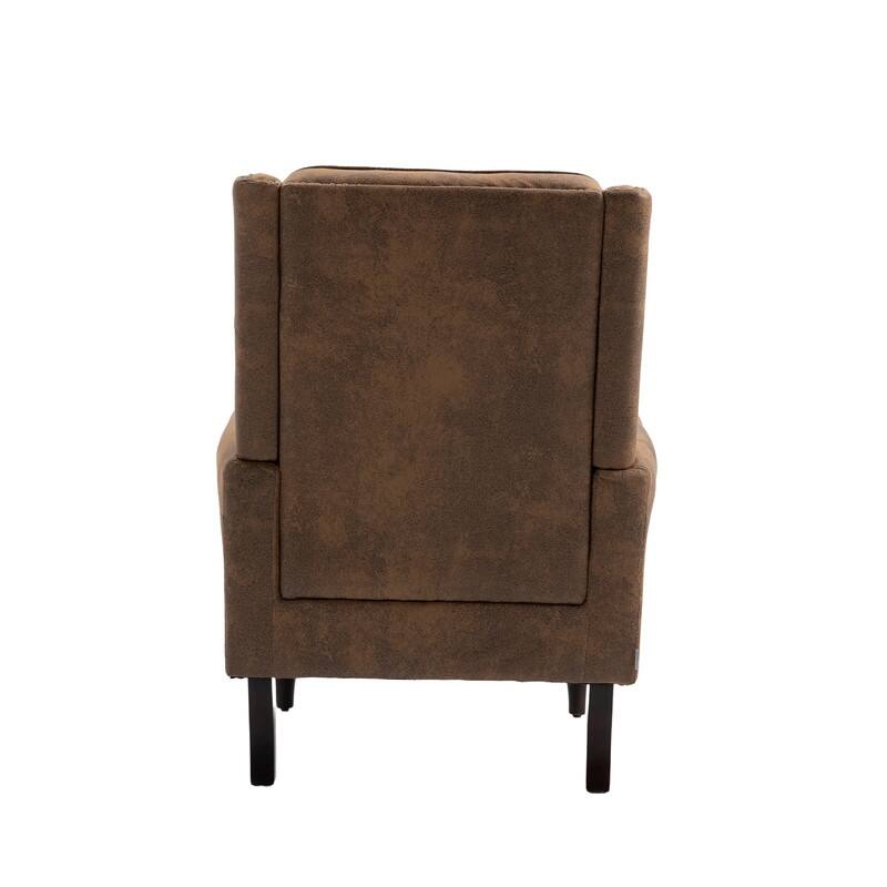Modern Microsuede Accent Chair - Plush Wood Frame Armchair for Living Room & Bedroom