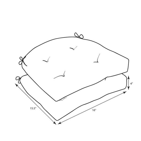 Pillow Perfect Outdoor Pretty Witty Reef Deluxe Tufted Chairpad (Set of