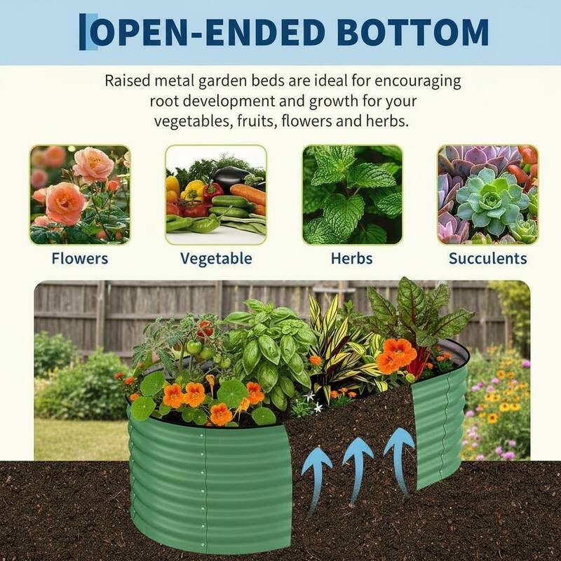 2 Pack Galvanized Raised Garden Beds