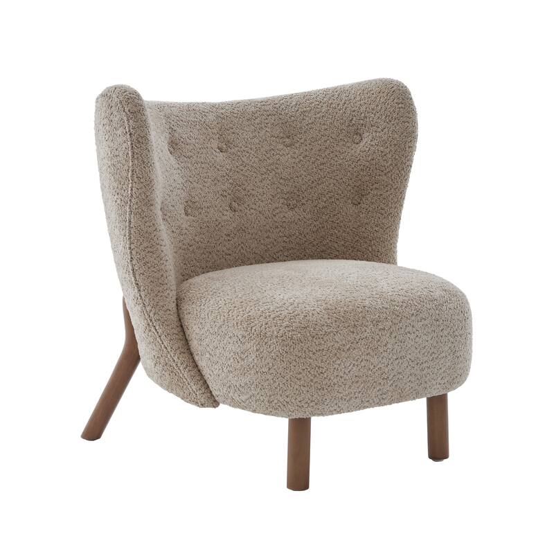 Scott Living - Aurora Modern Upholstered Accent Chair with High-Resilience Seat Cushion, Sculptural Backrest & Solid Wood Legs