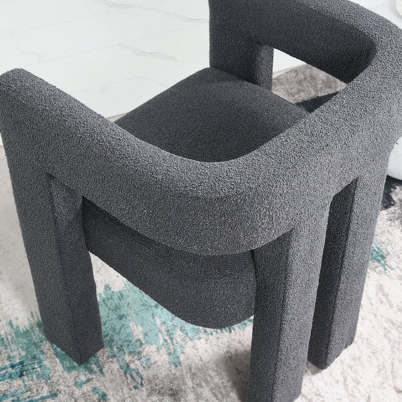 KINWELL 24" Wide Boucle Upholstered Armchair (Set of 2)