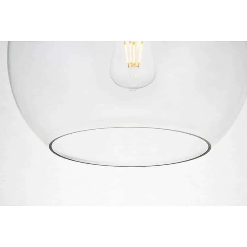 1-light Flush-mount Ceiling Fixture w/ 10-in. Spherical Clear Glass Shade