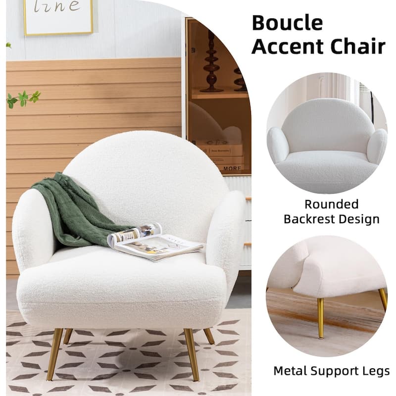 XINMICS Modern Accent Chair Upholstered Armchair for Living Room, Bedroom