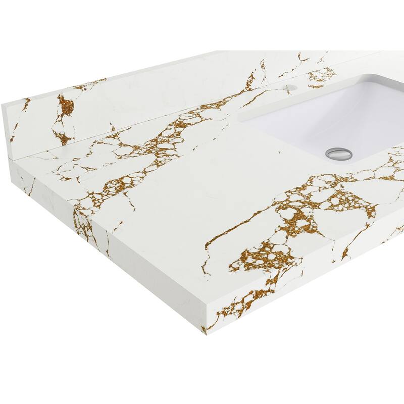 Willow Collections 24 x 22 Sonoma Teak Wood Single Bowl Sink Bathroom Vanity in Golden Teak with Countertop