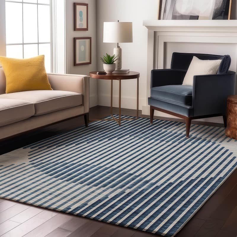 Premium Washable Super Soft Modern Allure Mayfield Rug - Blue - 8' x 10'