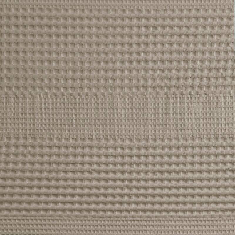 White 100 Cotton Waffle Patterned Shower Curtain