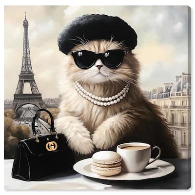 Cat in Paris Treats Canvas by Art Remedy, Gallery Wrapped