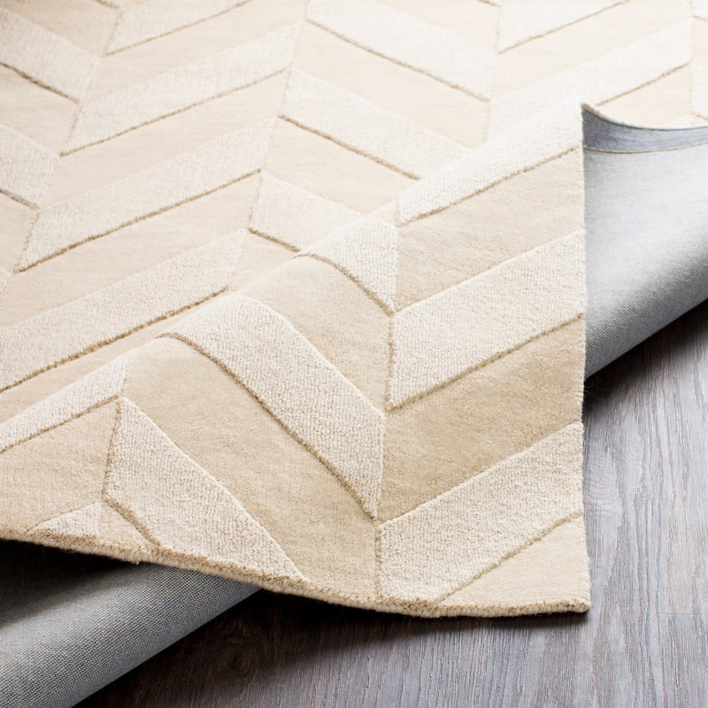 Hand-Woven Ann Tone-on-Tone Zig-Zag Wool Area Rug