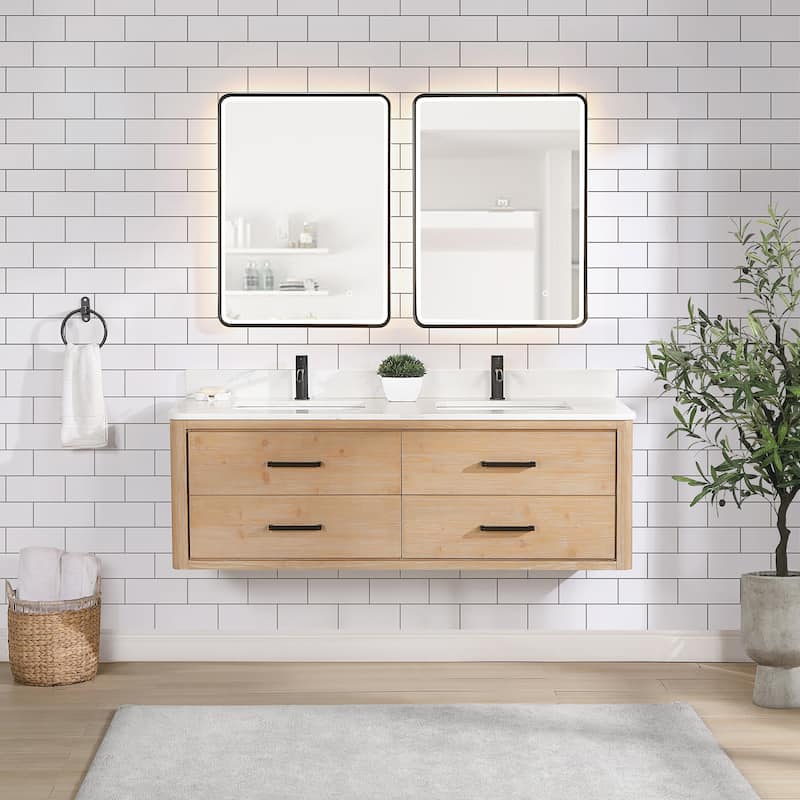 Miseno MV-NM-706660M Cristo 60" Wall Mounted Double Basin Vanity Set