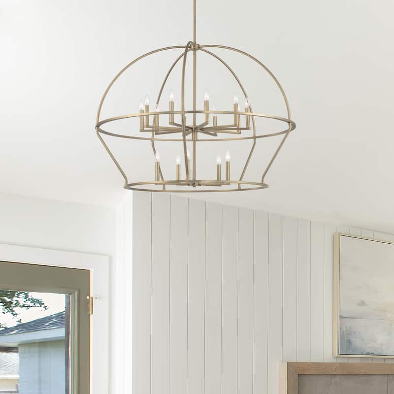 Abbott 15 Light Vibrant Gold Chandelier - 48"W x 39.5"H