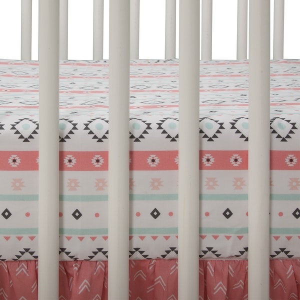 Lambs Ivy Little Spirit White Coral Mint Southwest Geometric