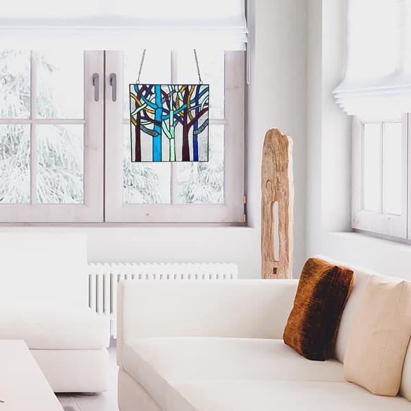 Rainbow Forest Stained Glass Window Panel Rainbow Forest Stained Glass Window Panel