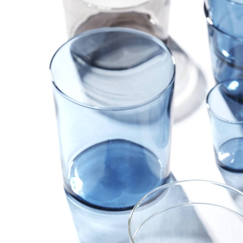 Oneida Stackables Drinkware, Set of 6, Tall Glasses - 6-Piece Tall: 4" H x 3.5" Round; 14 fl. oz.