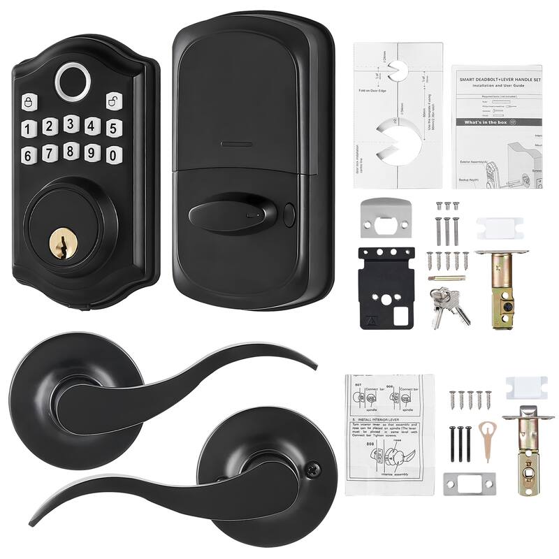 Fingerprint Door Lock for Front Door, Electronic Keypad Deadbolt with 300 Users