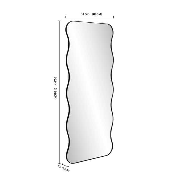 Sleek Curved Full-Length Floor Mirror