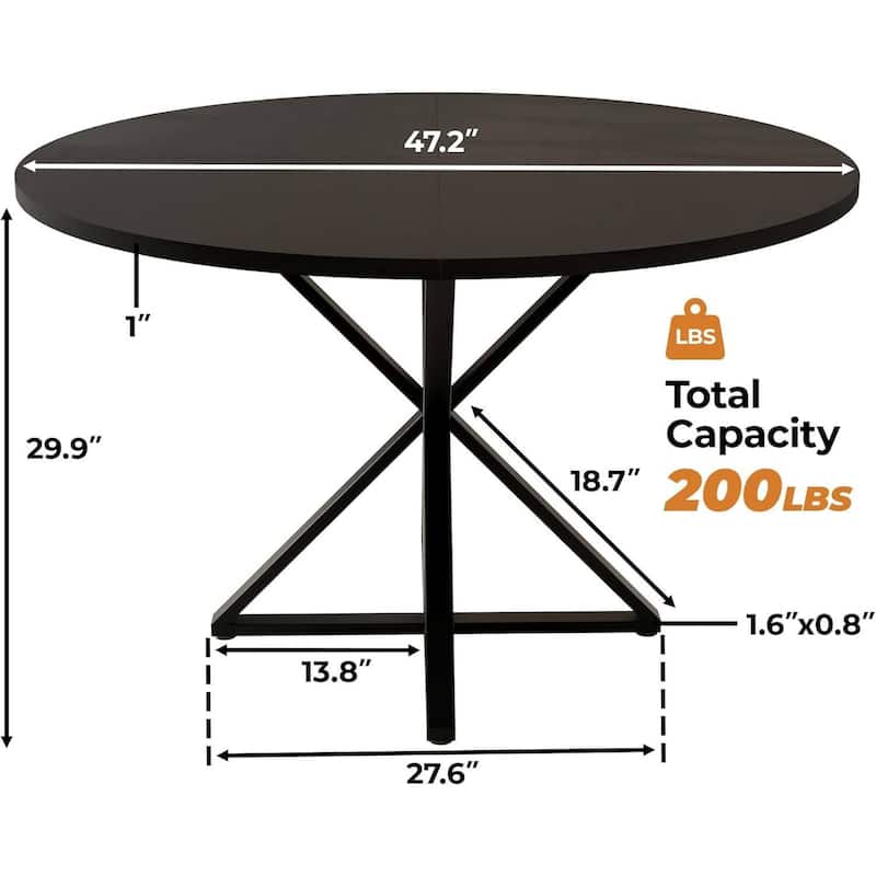 47" Kitchen Round Dining Table, Space Saving - N/A