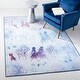 preview thumbnail 1 of 6, SAFAVIEH Machine Washable Slip Resistant Collection Inspired By Disney's Animated Film Frozen 2 - Believe 3' 3" x 5' 3" - Light Blue/Purple - Rectangle