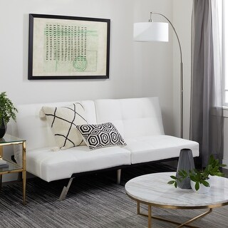Abbyson Aspen Ivory Foldable Futon Sleeper Sofa