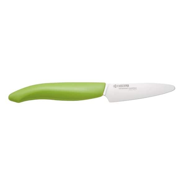 slide 1 of 3, Kyocera Advanced Ceramic Revolution Series 3-inch Paring Knife, Green Handle, White Blade - green & white
