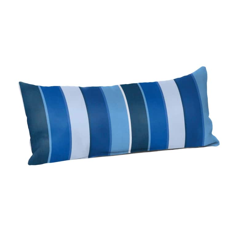 Sunbrella Stripe Fabric 1-Piece Indoor/Outdoor Lumbar Pillow, 22"W x 9"L, Maxim Classic - 22"W x 9"L