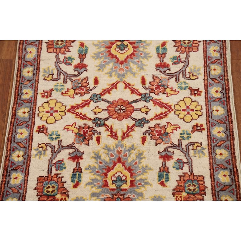 Floral Kazak Oriental Foyer Rug Hand-Knotted Wool Carpet - 2'0" x 3'0"