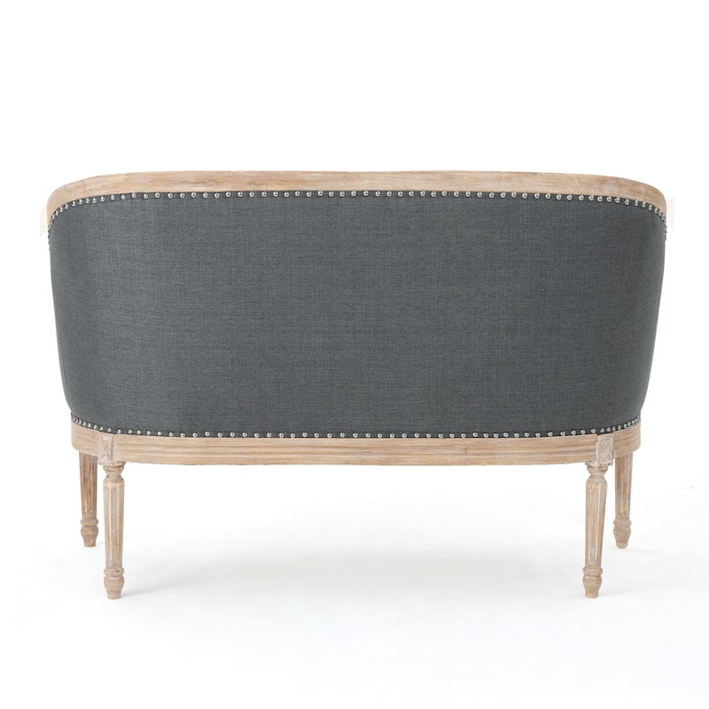 Roomfitters Tufted Barrel Accent Chair, Upholstered Living Room Armchair, Vintage Wooden Frame Seating