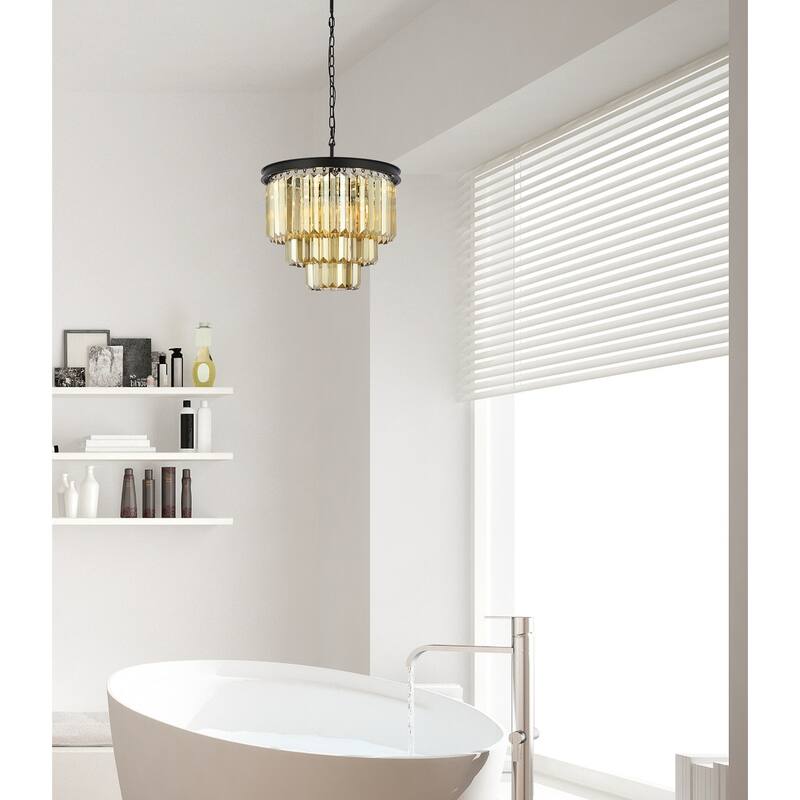 Royce Edge 9-Light Matte Black Chandelier