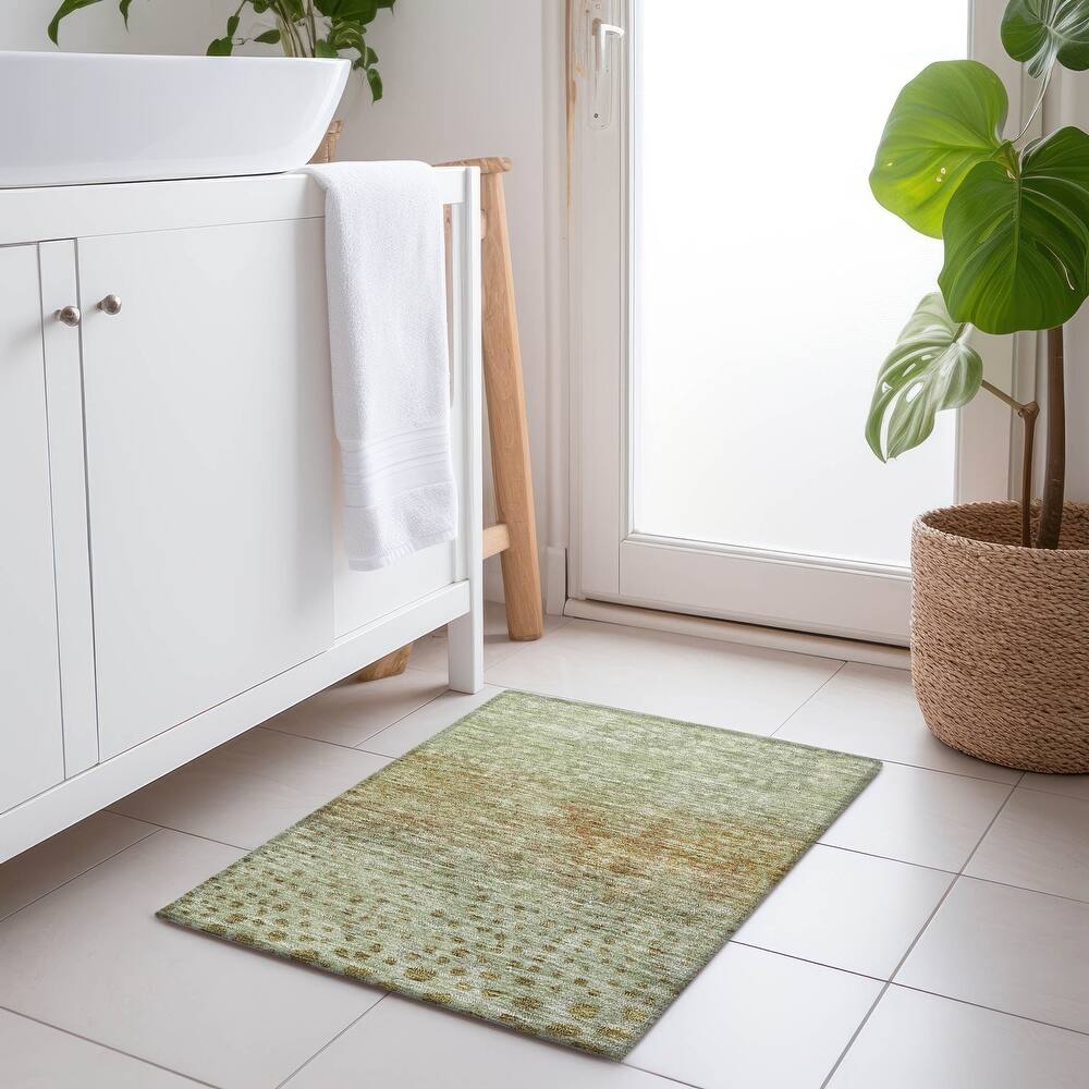 Machine Washable Indoor/ Outdoor Abstract Modern Chantille Rug