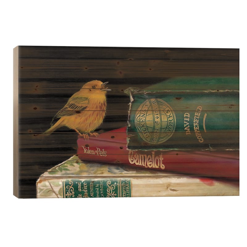A Song Worth Volumes Print On Wood by Camille Engel - Multi-Color - 18x26x1.5