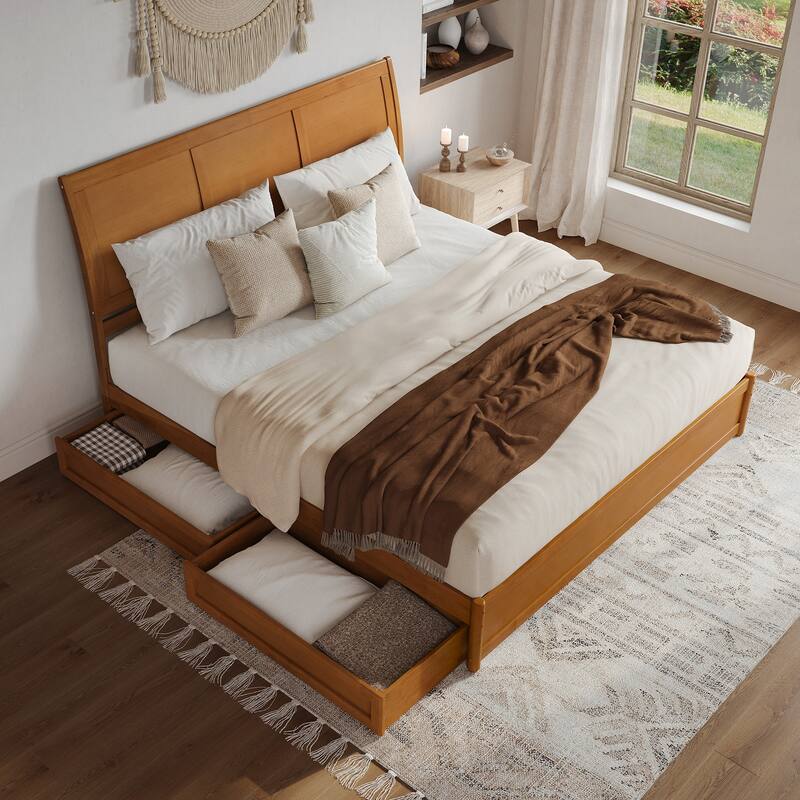 Andorra Platform Bed with Panel Footboard and Storage Drawers