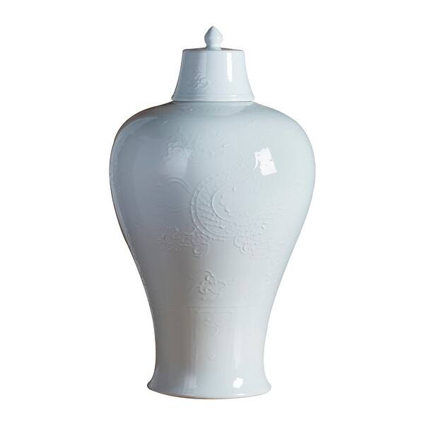 Shop Handmade Carved Dragon Plum Decorative Urn With Lid