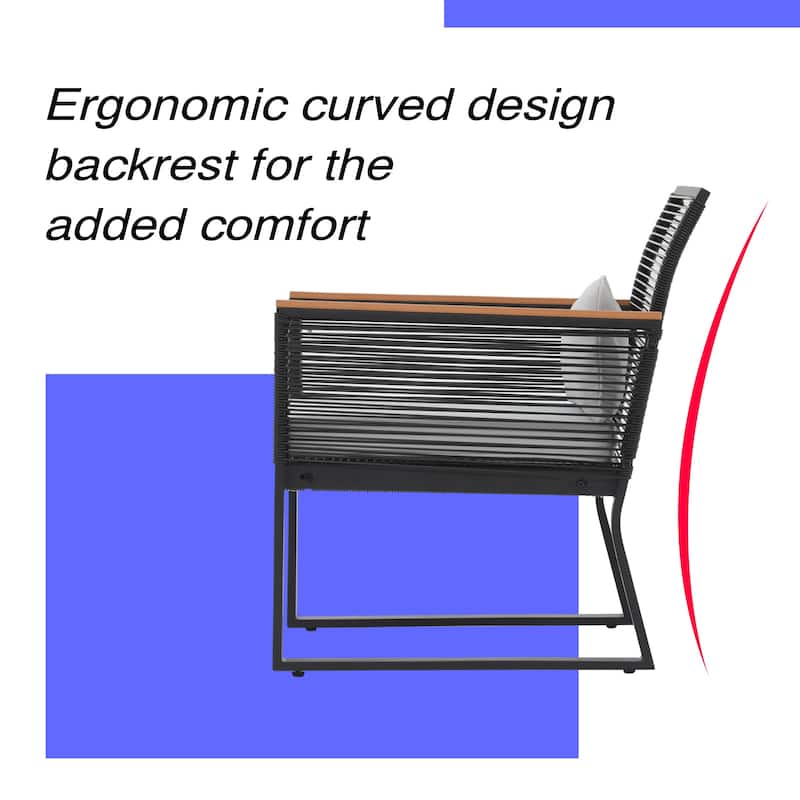 Patio Wicker Loveseat with Cushions