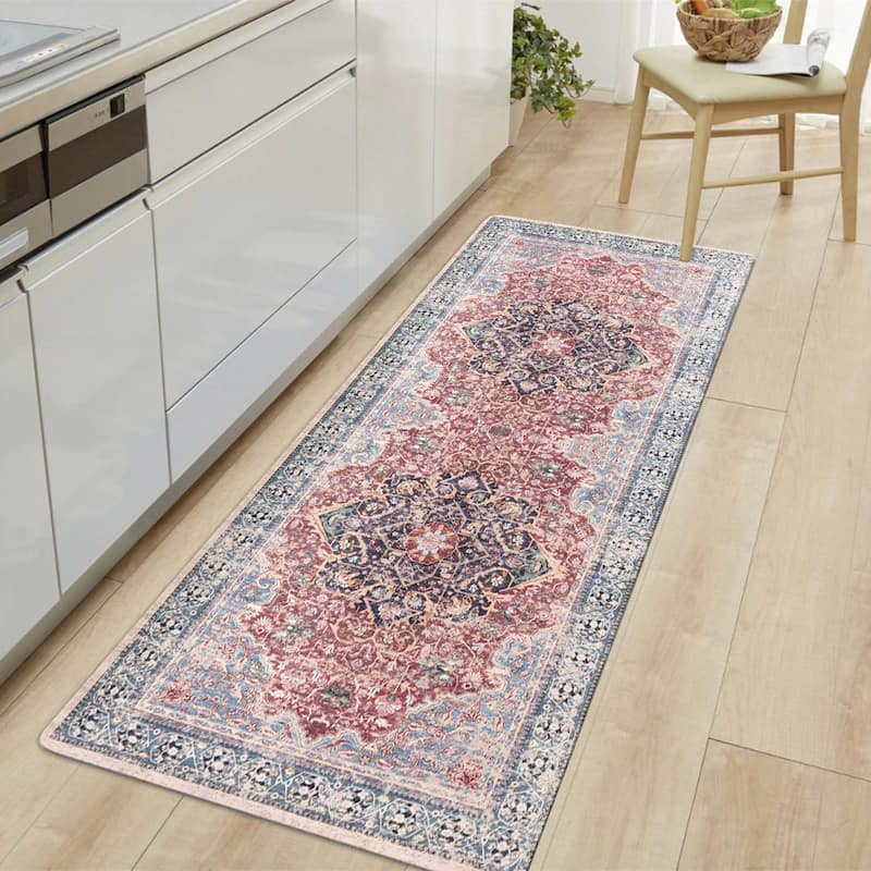 Transitional Medallion Cushioned Anti Fatigue Standing Kitchen Mat - 18 in. X 47 in.
