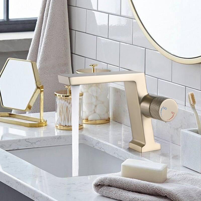 5.63"H Solid Brass Single Handle Single Hole Bathroom Sink Faucet