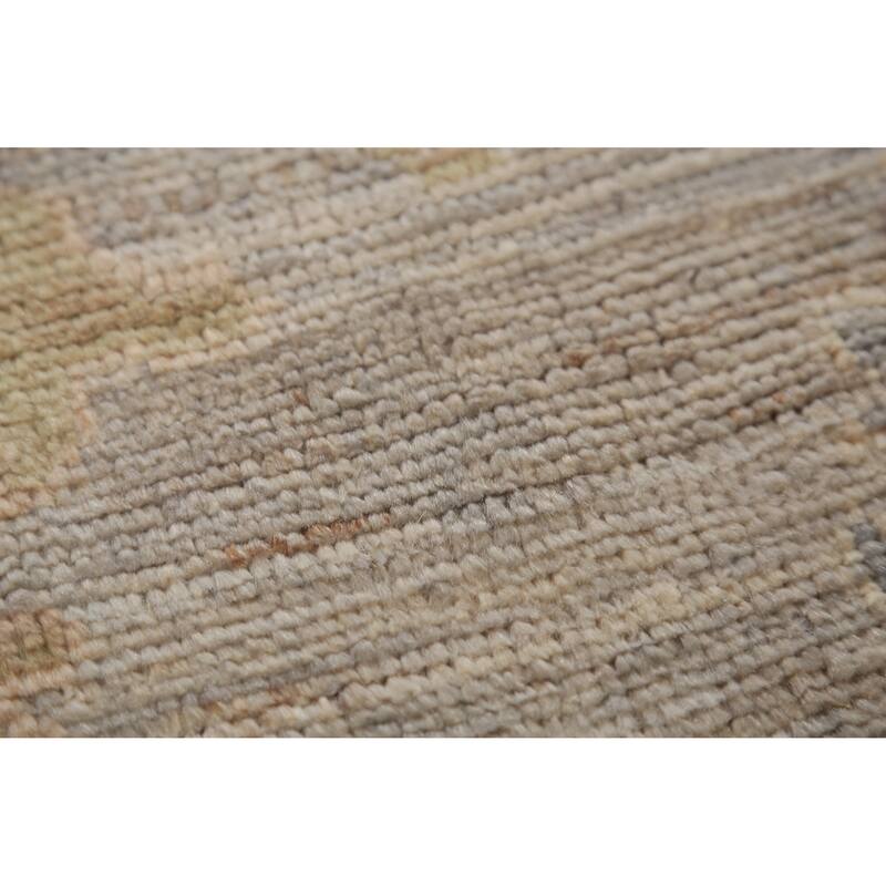 Hand Knotted Oriental 100% Wool Carpet Transitional All-Over Greys & Charcoal Oushak Area Rug - 9' 9'' X 8' 1''