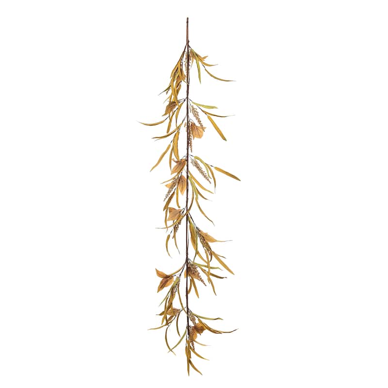 Transpac Artificial 62.99 in. Brown Harvest Rustic Stalks Garland