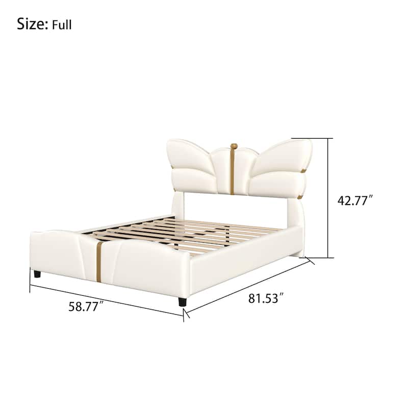 Stylish PU Leather Upholstered Platform Bed - No Box Spring Needed