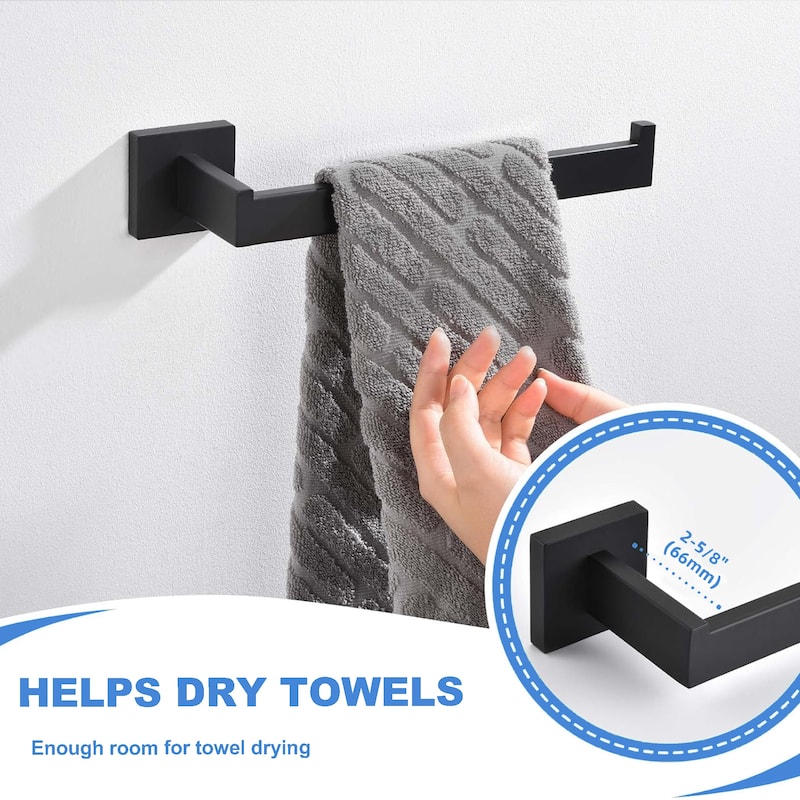 AITINKAN 4-Piece Bath Hardware Set Square Towel Holder Set