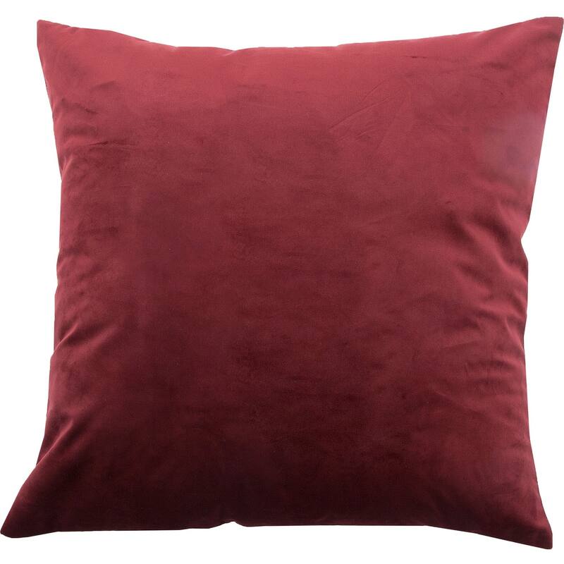 20" Burgundy Red Solid Velvet Square Throw Pillow