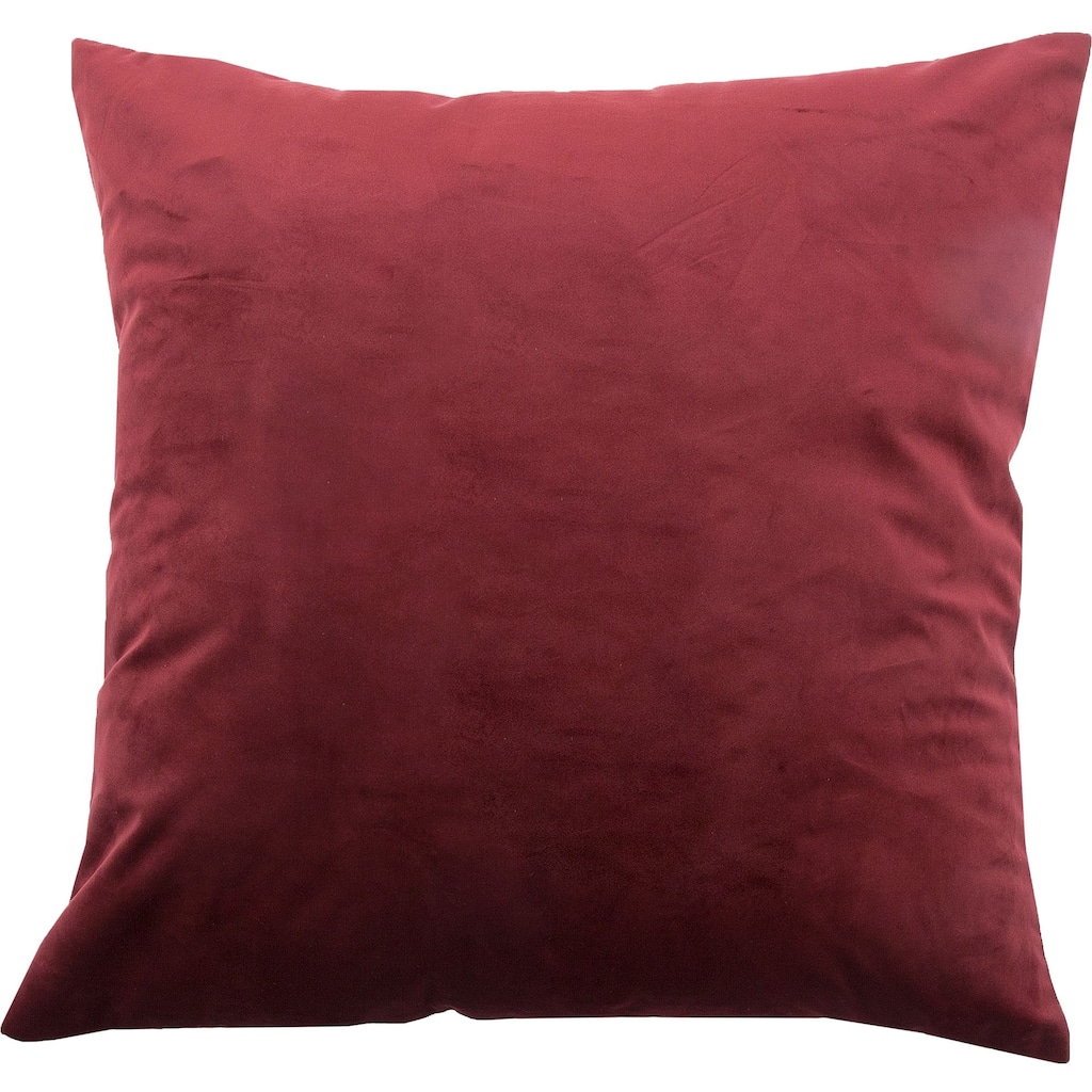 20" Burgundy Red Solid Velvet Square Throw Pillow