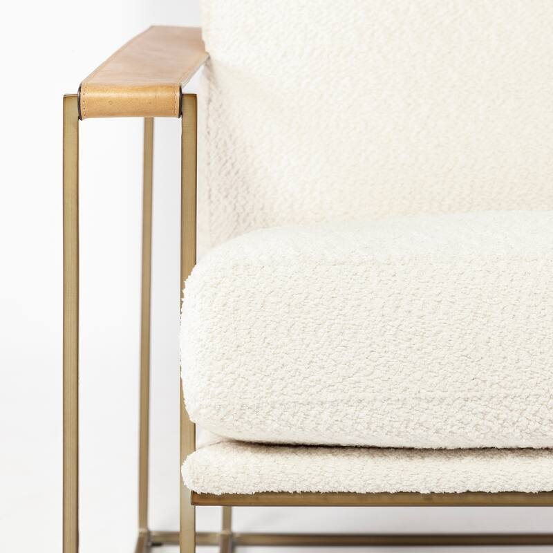 Watson Leather or Fabric Wrap Gold Metal Frame Accent Chair