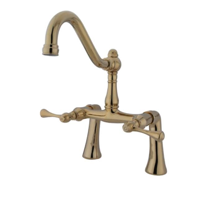 Kingston Brass Victorian Deck Mounted Clawfoot Tub Filler with Metal